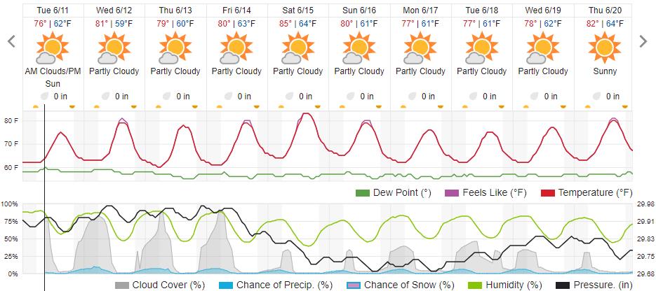 Original saved forecast, archive week 23 of 2024; open image to read dates and weather details