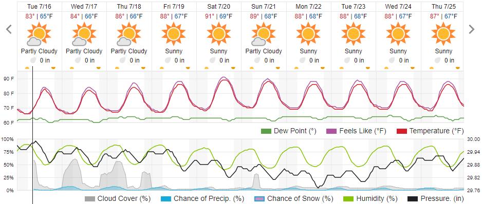Original saved forecast, archive week 28 of 2024; open image to read dates and weather details