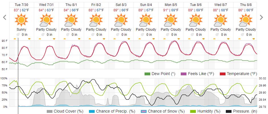 Original saved forecast, archive week 30 of 2024; open image to read dates and weather details