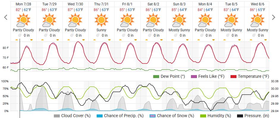 Original saved forecast, archive week 31 of 2025; open image to read dates and weather details