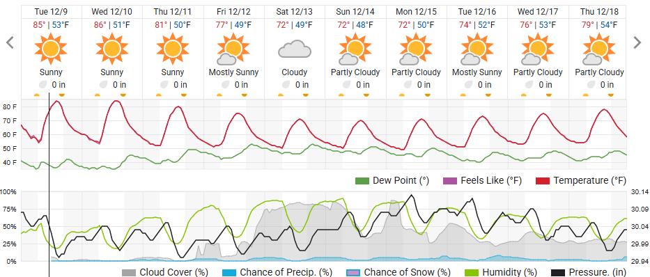 Original saved forecast, archive week 50 of 2025; open image to read dates and weather details